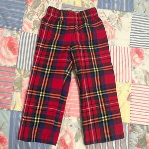Classic Prep Childrenswear Holiday Red Plaid Wool Pants size 2T
